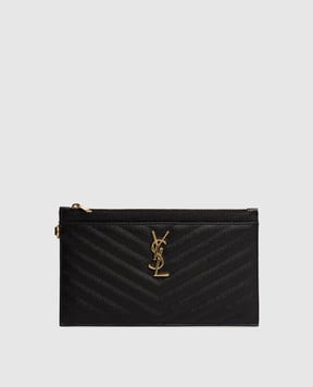 Saint Laurent Черный кожаный клатч CASSANDRE 636313BOW01