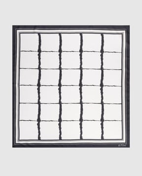 Kiton Белый платок из шелка в узор D53754K0953H