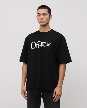 Off-White Чорна футболка з логотипом 44MAA120F5J00F