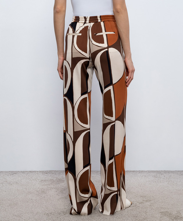 Marco Pescarolo Коричневые брюки из шелка Fency FENCYD5393 изображение 3