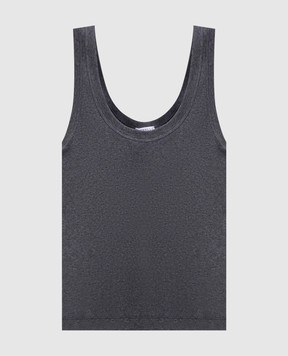 Brunello Cucinelli Серый топ в рубчик с цепочкой мониль M0TC8FX210