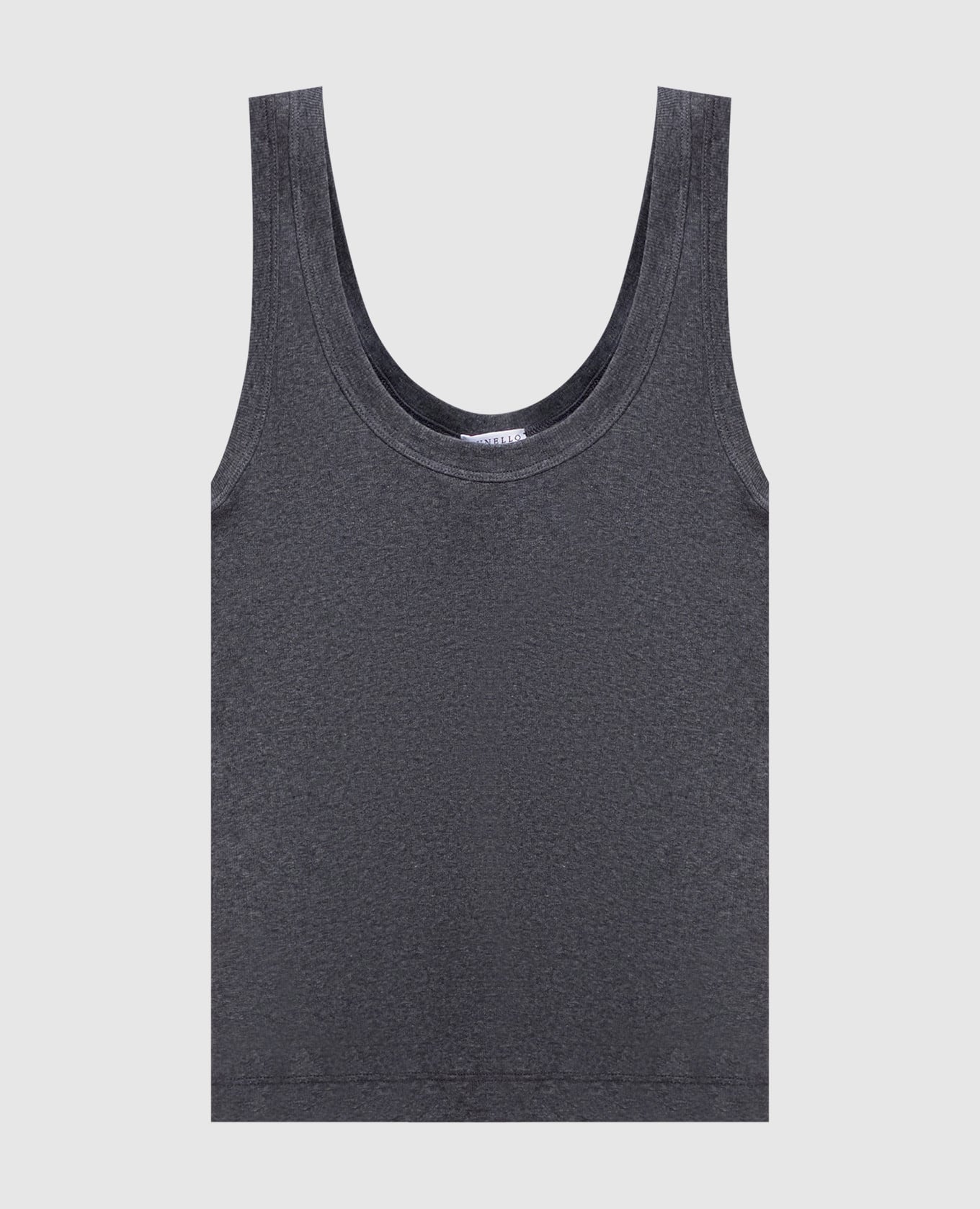 Серый топ в рубчик с цепочкой мониль