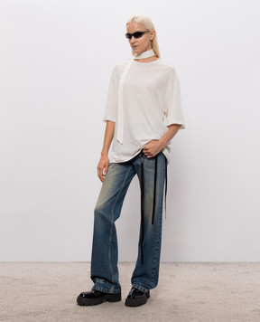 Ann Demeulemeester Белая футболка Agneta с принтом B0014238FA206