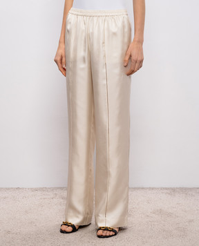 Loulou de Saison Бежевые брюки из шелка LARS LARS
