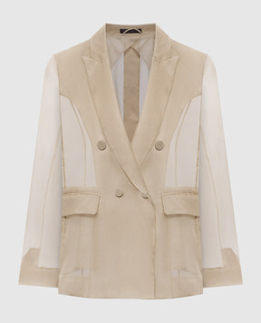 Max Mara Бежевий жакет MXESLOGAN із шовку MXESLOGAN