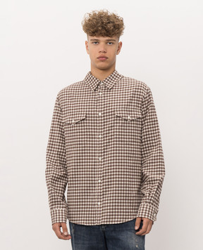 Maison Margiela MM6 Коричневая рубашка в клетку SH0DT0047M36011
