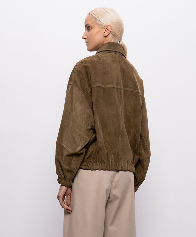 Brunello Cucinelli Коричневая замшевая куртка MPCAI7594P изображение 4
