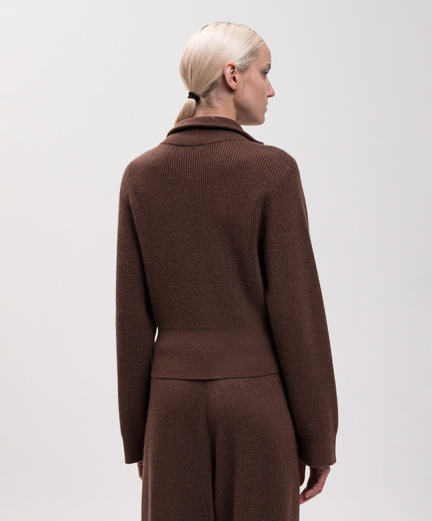 Brunello Cucinelli Коричневий кардиган з кашеміром з люрексом M1E224716P зображення 4