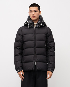 Moncler Чорний пуховик Cardere з логотипом K20911A0012754A81