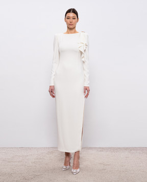 Alessandra Rich Біла сукня максі з розрізом FABX4265F4692