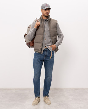 Brunello Cucinelli Сині джинси з патчем M241PO2090