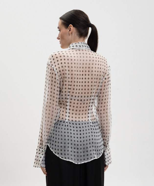 Ermanno Scervino Біла блуза із шовку в горох D482K759XPN зображення 4