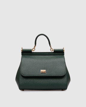Dolce&Gabbana Зелена шкіряна сумка Sicily BB6002B1001