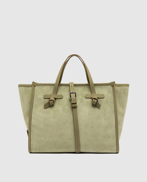 Gianni Chiarini Зелена замшева сумка-тоут Marcella з логотипом BS9762CMPL