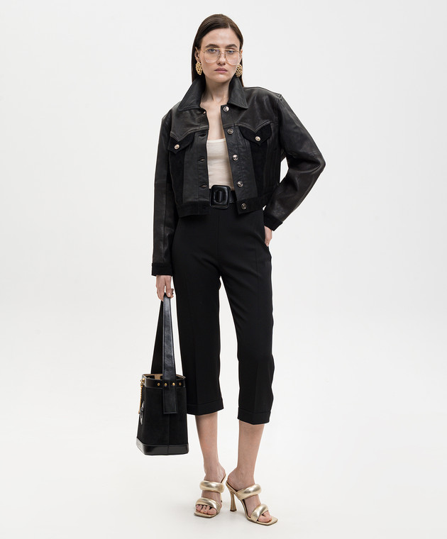 Versace Майка цвета айвори из шерсти с вышивкой эмблемы 10236981A17548 изображение 2