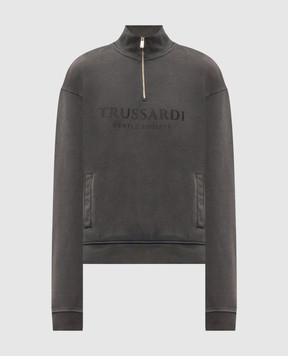 Trussardi Серый свитшот с принтом логотипа G8338000192NMF511F08