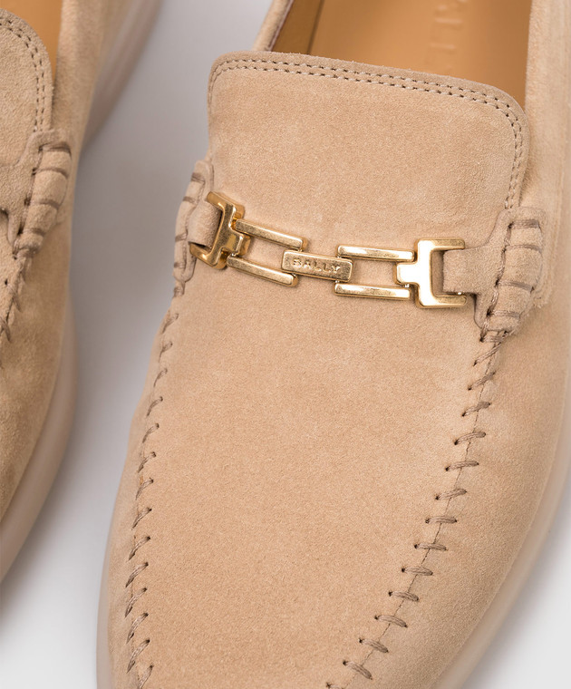 Bally Бежеві замшеві лофери Switz Moc WF200PSU044 зображення 5
