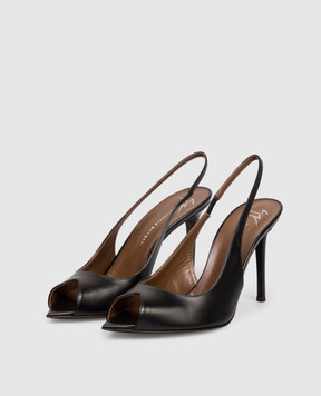 Giuseppe Zanotti Чорні шкіряні босоніжки Intrigo I400013