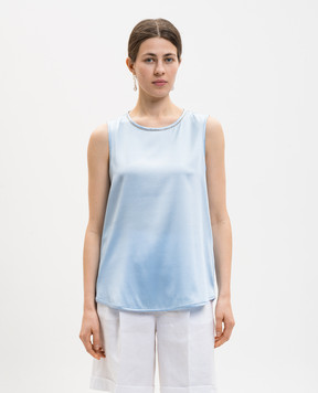 Peserico Блакитний топ із шовку A08893D02372