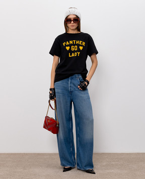 Valentino Черная футболка Panther Lady 9B3MG26GAA2