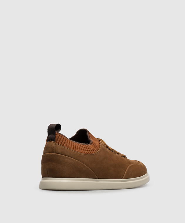 Lanciotti De Verzi Кроссовки из нубука коричневого цвета SNEAKERS изображение 3