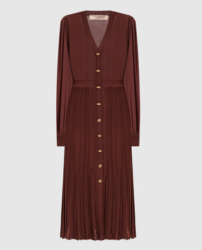 Twinset Коричнева сукня з фактурним візерунком 262TP3082