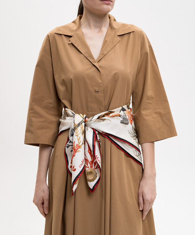 Max Mara Белый платок из шелка в принт Cabinets of Curiosities MXACARRE90W2001 изображение 2