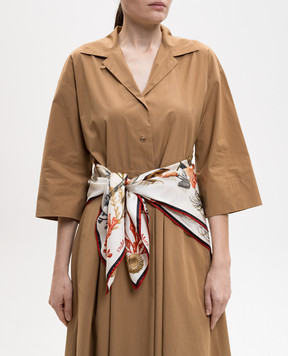 Max Mara Белый платок из шелка в принт Cabinets of Curiosities MXACARRE90W2001