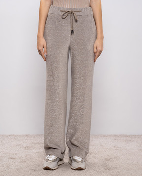 Peserico Бежеві велюрові штани з люрексом P04877J005008