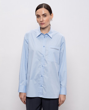 Peserico Блакитна сорочка з ланцюжком A0684701979