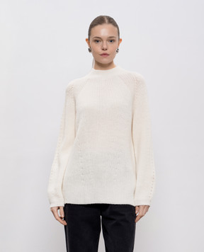 Twinset Білий светр з вовною альпаки 252TT3064
