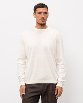 Stefano Ricci Джемпер з шовком та льоном кольору айворі K616445G01F26112