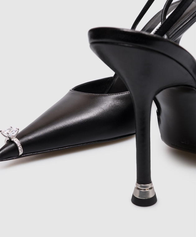 Alexander Wang Черные кожаные слингбеки AKILITA 30326P006 изображение 5