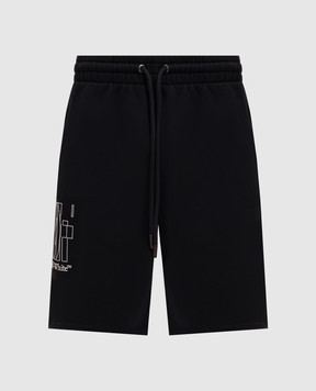 Off-White Черные шорты с принтом Double Arrow 44MCI013S26F004
