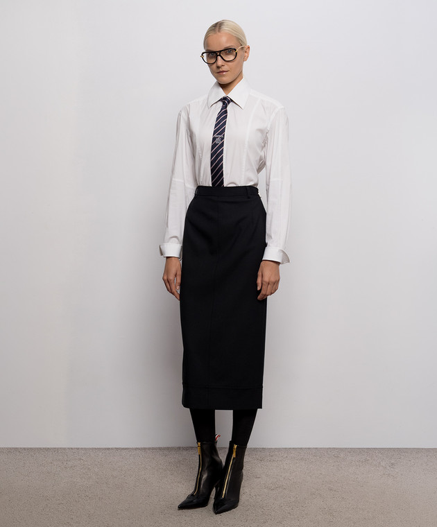 Thom Browne Чорна спідниця-олівець з вовни FGCA32HF1199 зображення 2