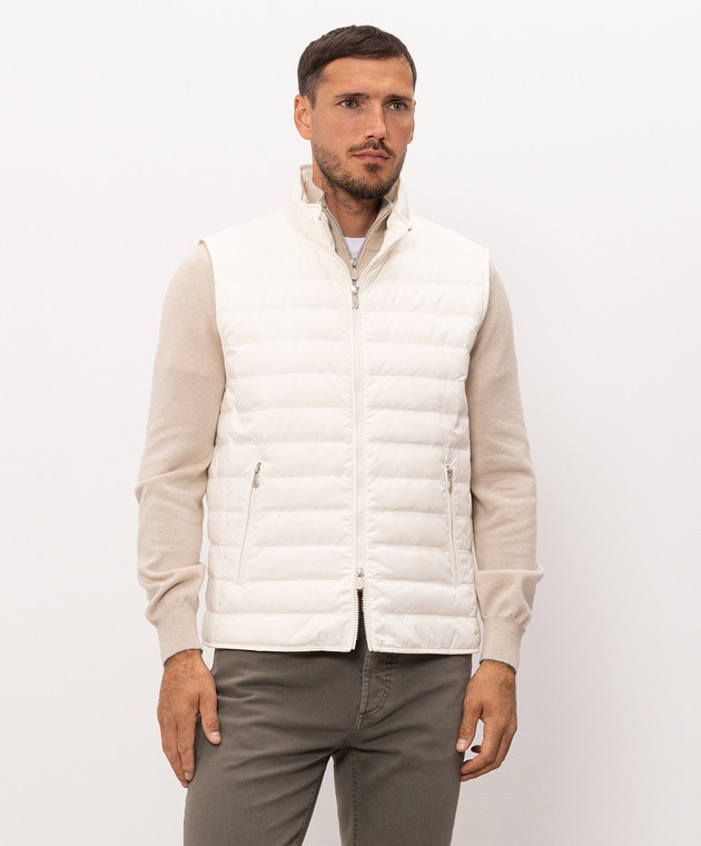 Brunello Cucinelli Пуховий жилет кольору айворі MV4081797 зображення 3