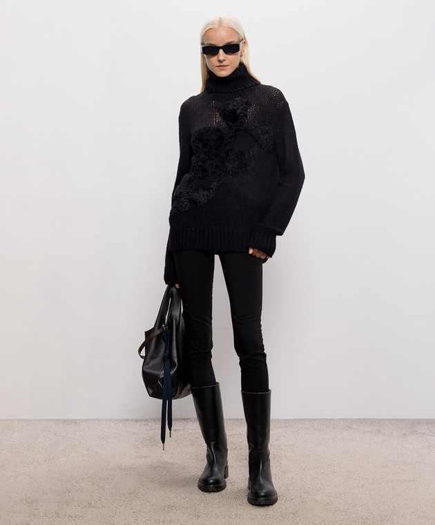 Ann Demeulemeester Черный свитер Fransina с шерстью альпаки B0014337KN092 изображение 2