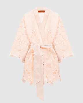 Ermanno Scervino Life Розовое ажурное кимоно с вышивкой D484Q608QYD