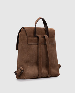 Brunello Cucinelli Коричневий замшевий рюкзак з тисненням логотипа MBDLB2826P