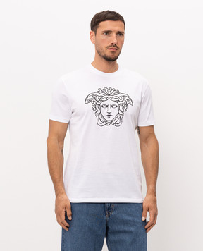 Versace Біла футболка з емблемою Medusa 10264521A18452