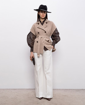 Brunello Cucinelli Білі штани з ланцюжком моніль ML120P9064