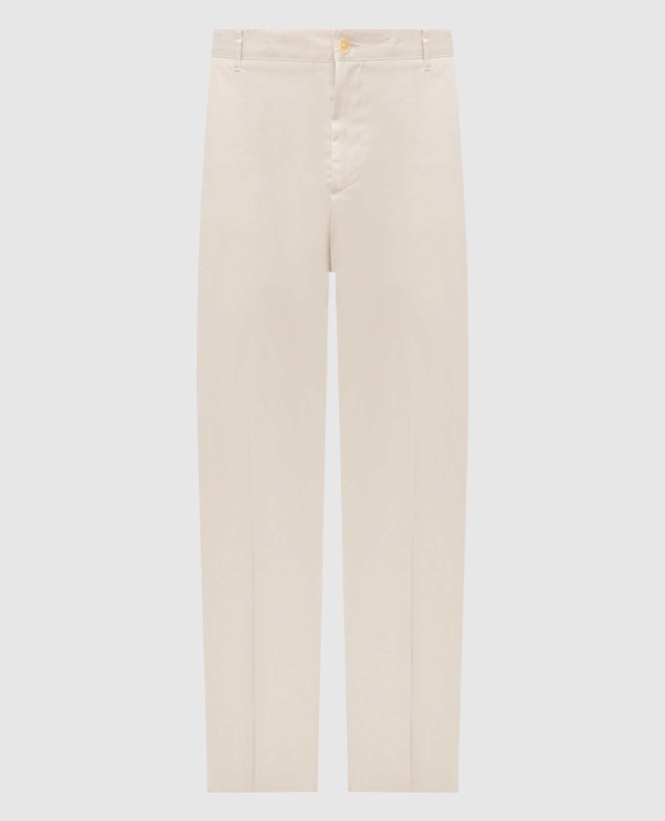 

Бежевые брюки с вышивкой эмблемы, Бежевый, Прямые брюки