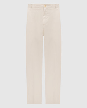 ISAIA Бежевые брюки с вышивкой эмблемы PNN046P9100