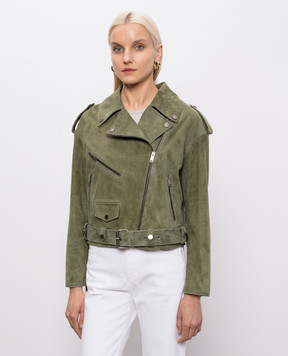 Babe Pay Pls Зелена замшева косуха 2106УКР1SUEDE