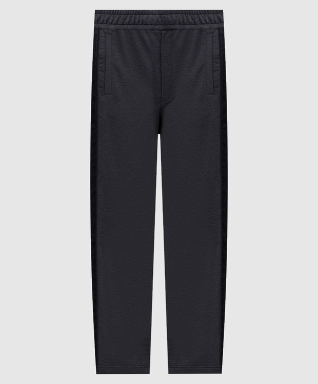Moncler Серые спортивные брюки с лампасами L20918H0000689B2V