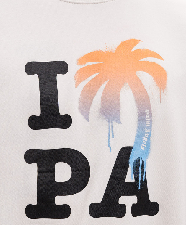 Palm Angels Світшот I Love PA кольору айворі PMBA08HS26FLE006 зображення 5