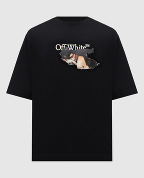 Off-White Чорна футболка Paint Arrow 44MAA120F5J00U