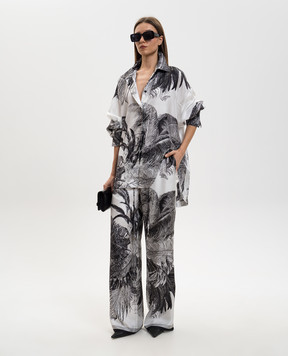 The Attico Білі штани із шовку в принт 260WCP00258SSS026PR