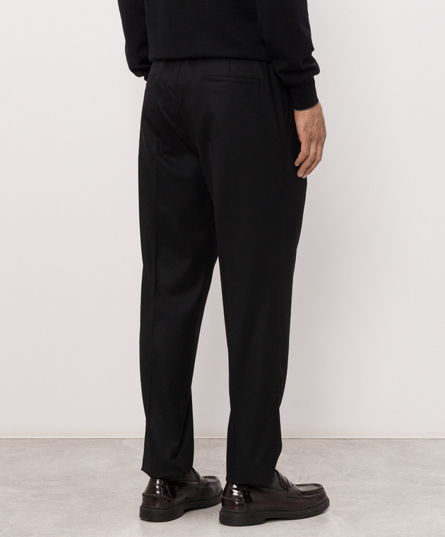 Brunello Cucinelli Брюки черного цвета из шерсти ME226E1710 изображение 4