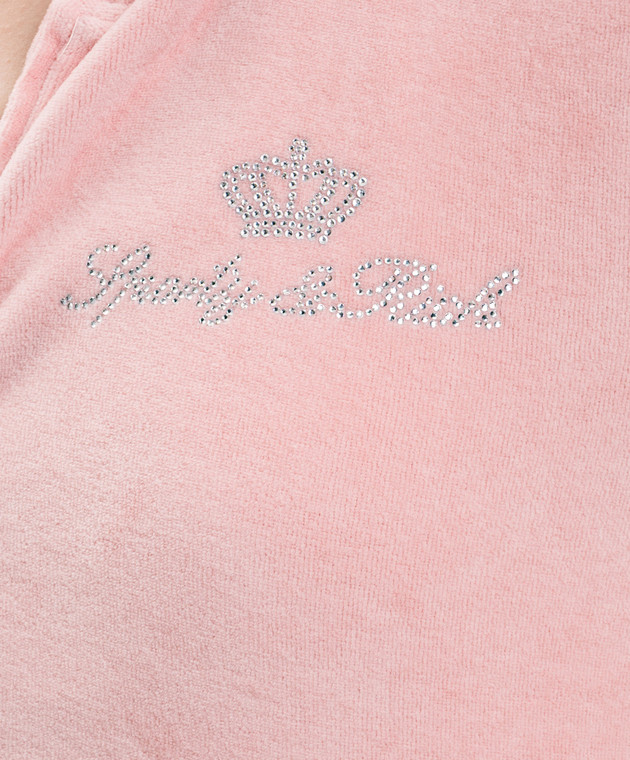 Sporty & Rich Розовая велюровая спортивная куртка Juicy CA046716689PI07 изображение 5